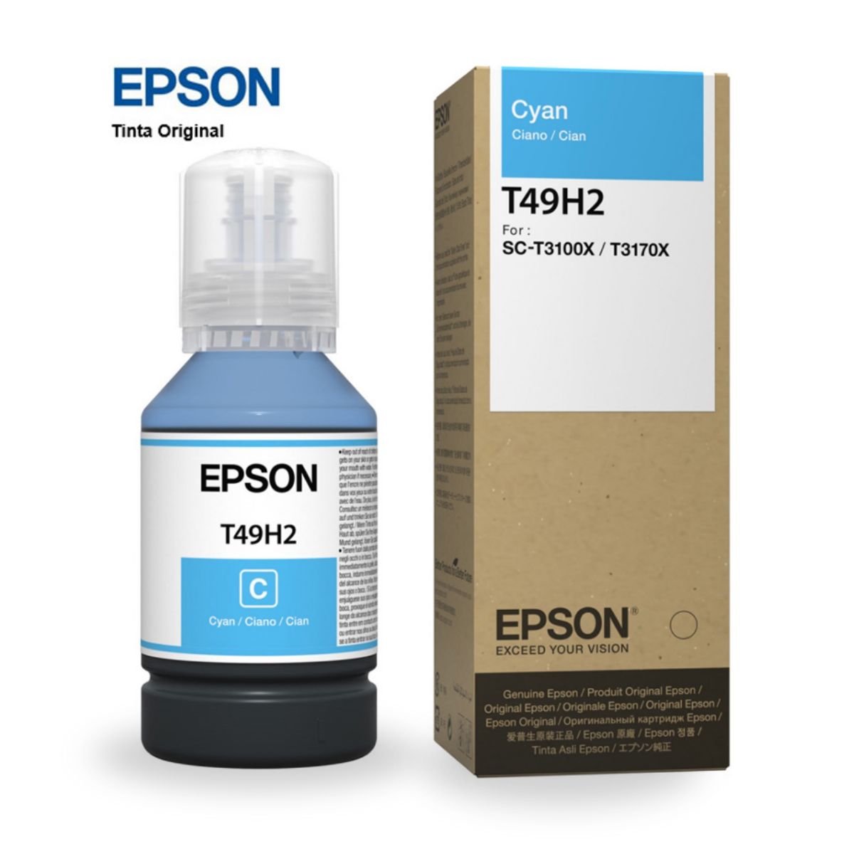 EPSON - Tinta Sublimacion Epson T49H2 Cyan Botella 140ML