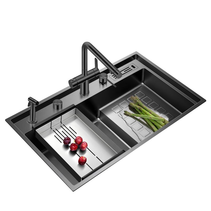 FRITECSA - Lavadero Multifuncional Hiluxury Acero Inox De Poza Y Media Con Filtro