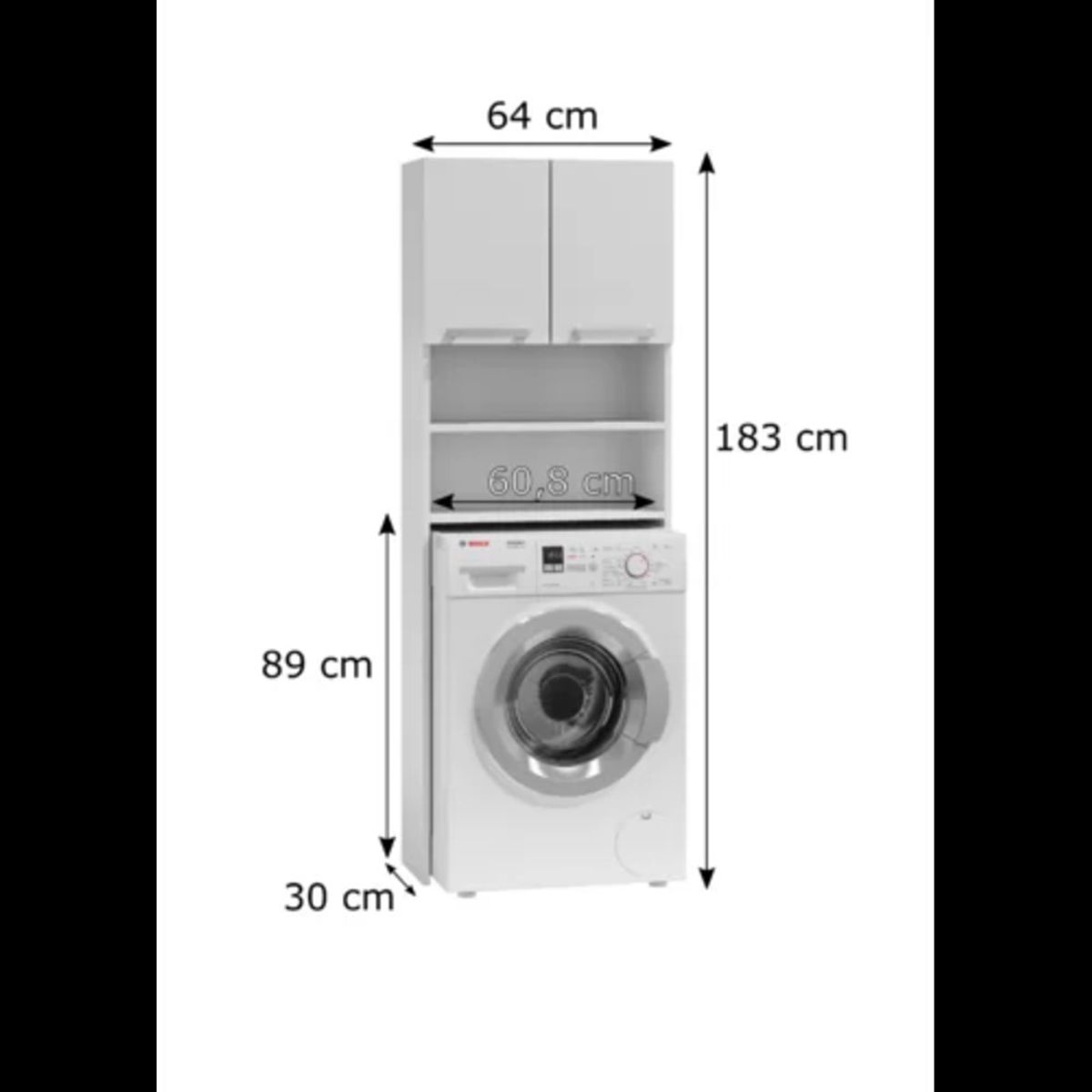 TU MESITA - Mueble Organizador para Lavadora Alto 183cm Blanco TU MESITA