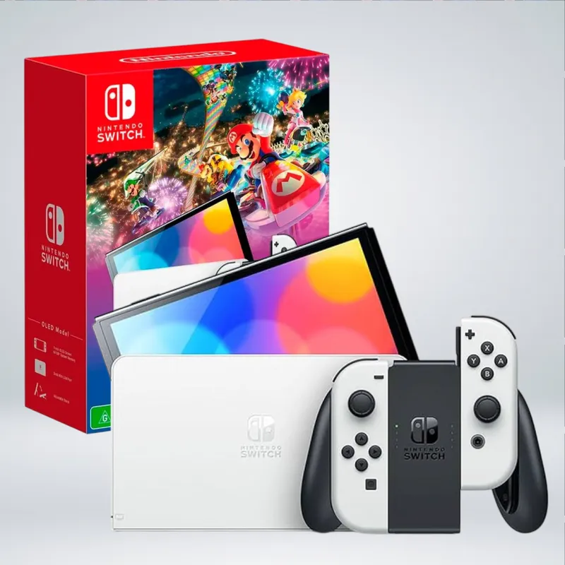 NINTENDO - NINTENDO SWITCH  OLED BLANCO MARIO KART 8 DELUXE