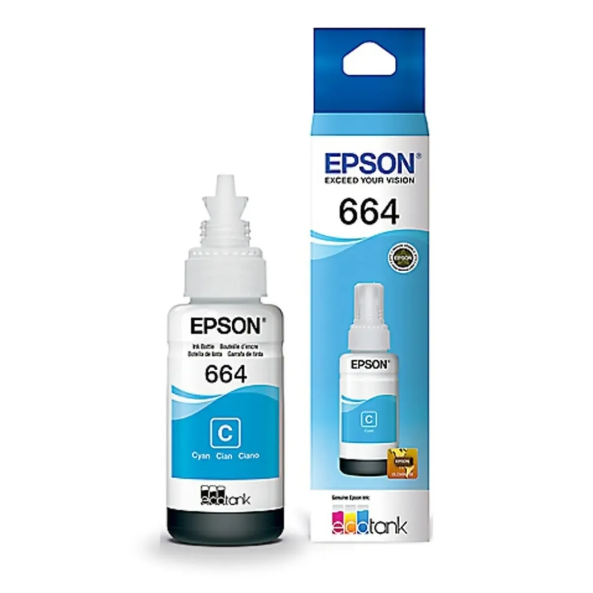 EPSON - Botella tinta EPSON T664220 cyan 664 serie L