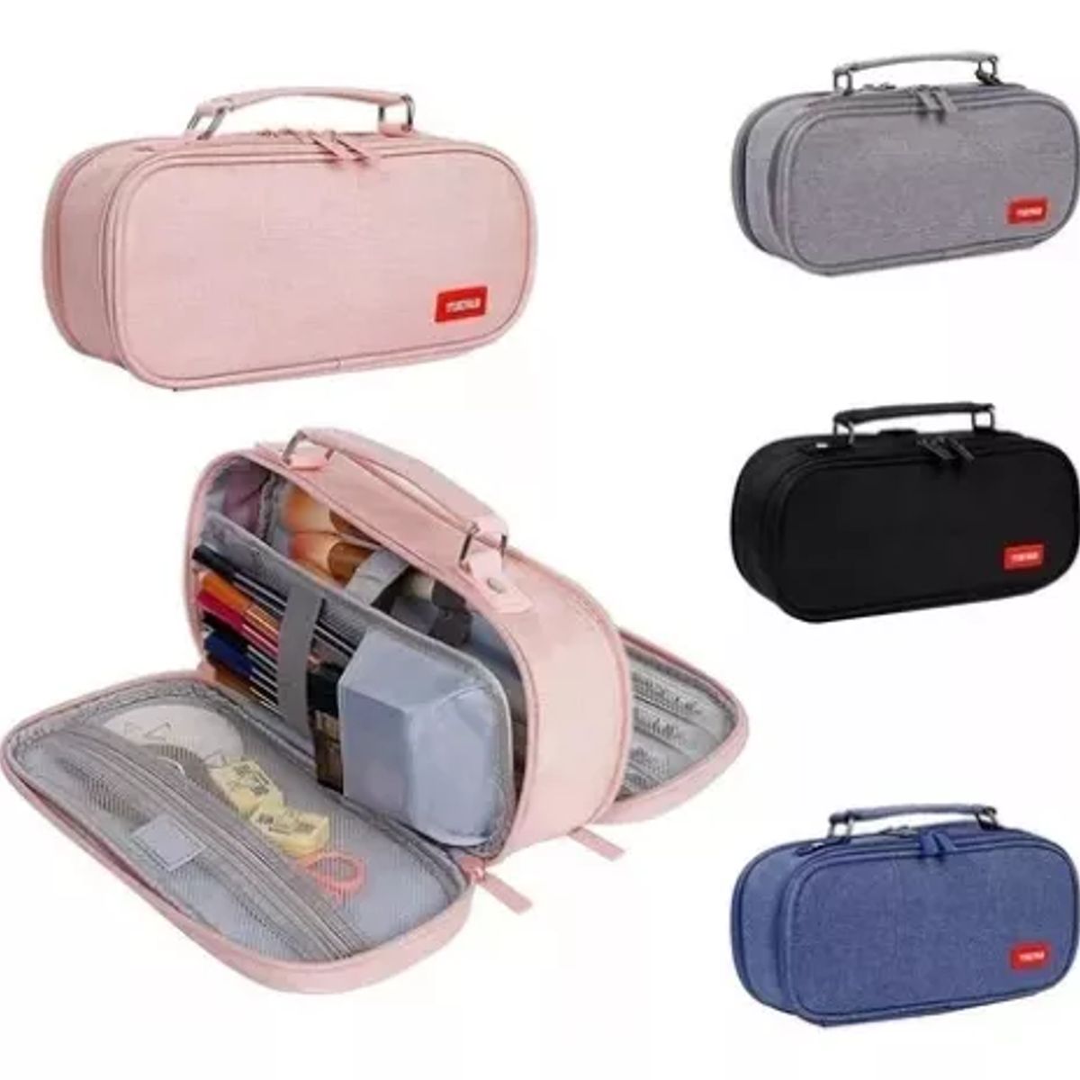 OEM - Cartuchera Neceser Grande Big Case 2 Compartimientos