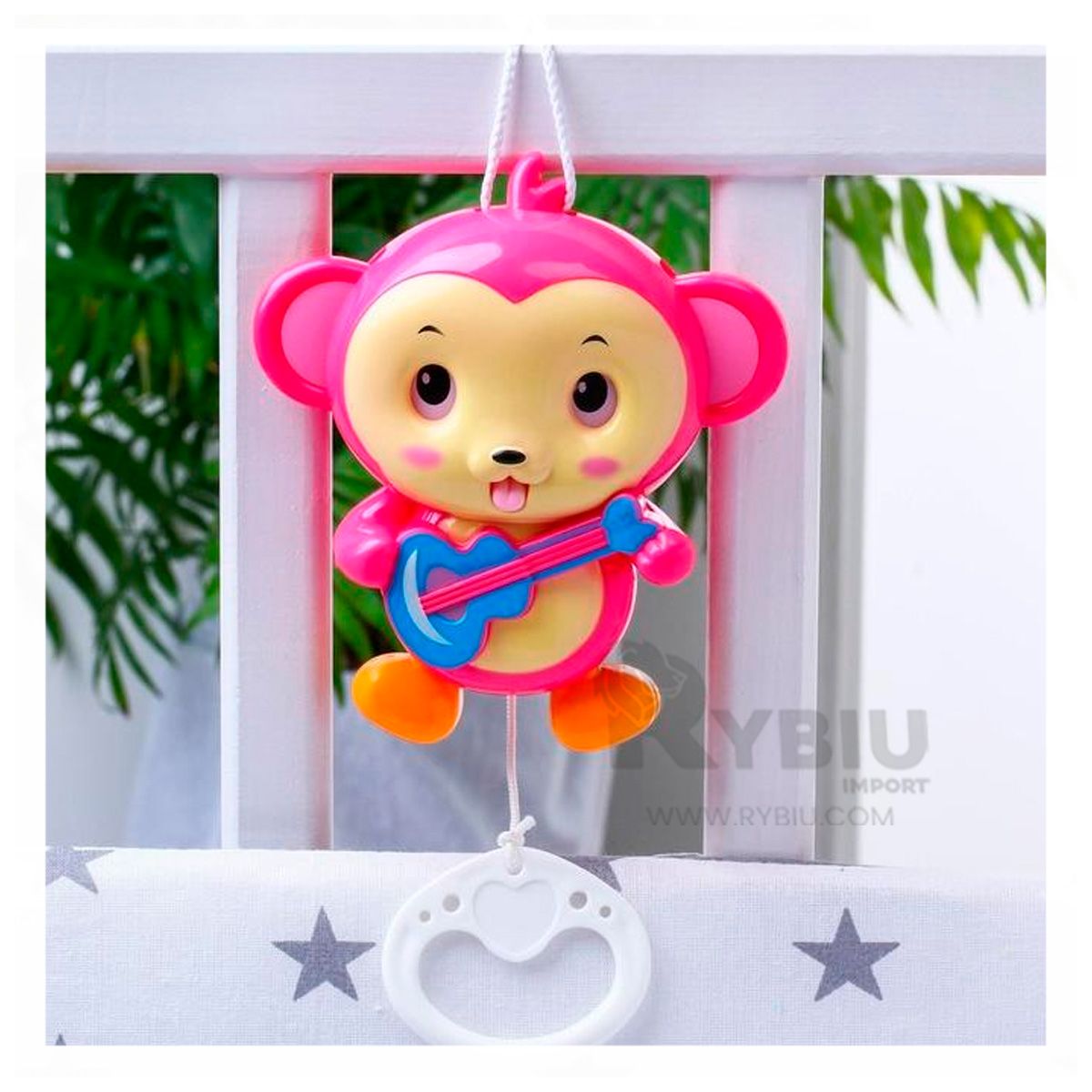 RYBIU IMPORT - Maraca para Desarrollar Sentidos Rosado Y+Post-it Adhesivos