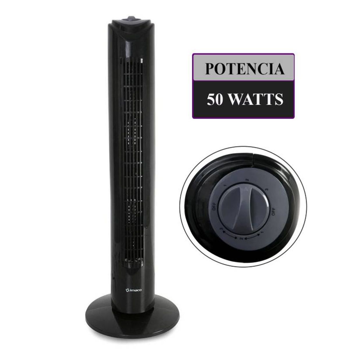 IMACO - Ventilador de Torre TF2905 50W - Diseño Compacto y Potente