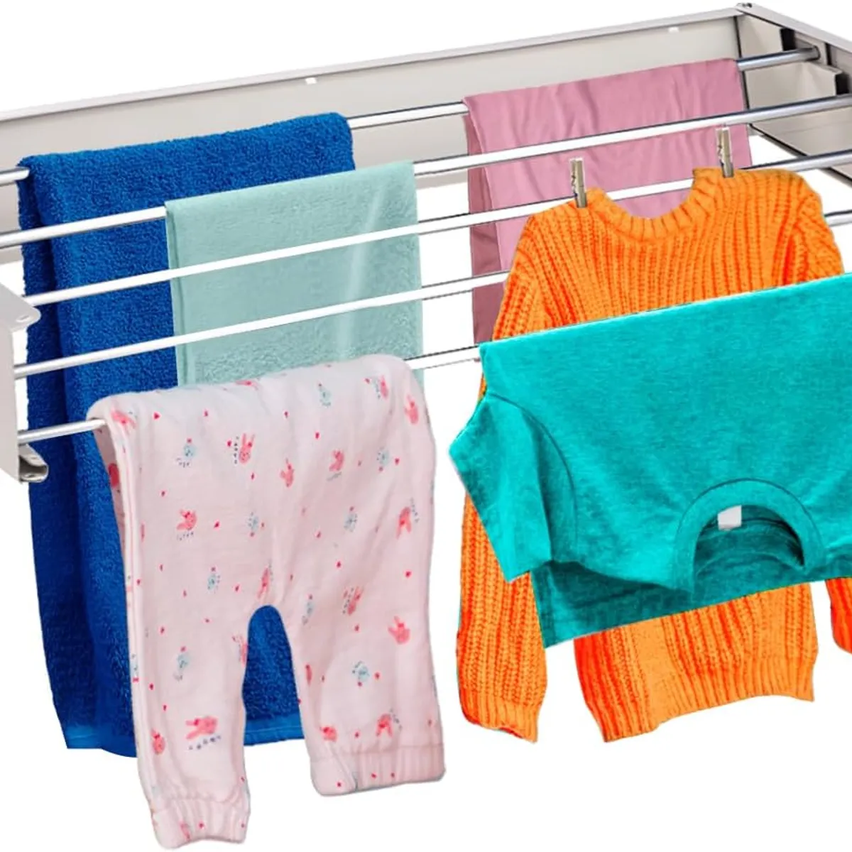 GENERICO - Tendedero De Ropa Plegable Para pared Color Blanco TRP-80