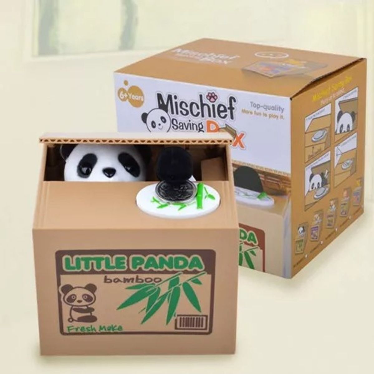 GENERICO - ALCANCIA PANDA ROBAMONEDAS CAJA FUERTE ORIGINAL