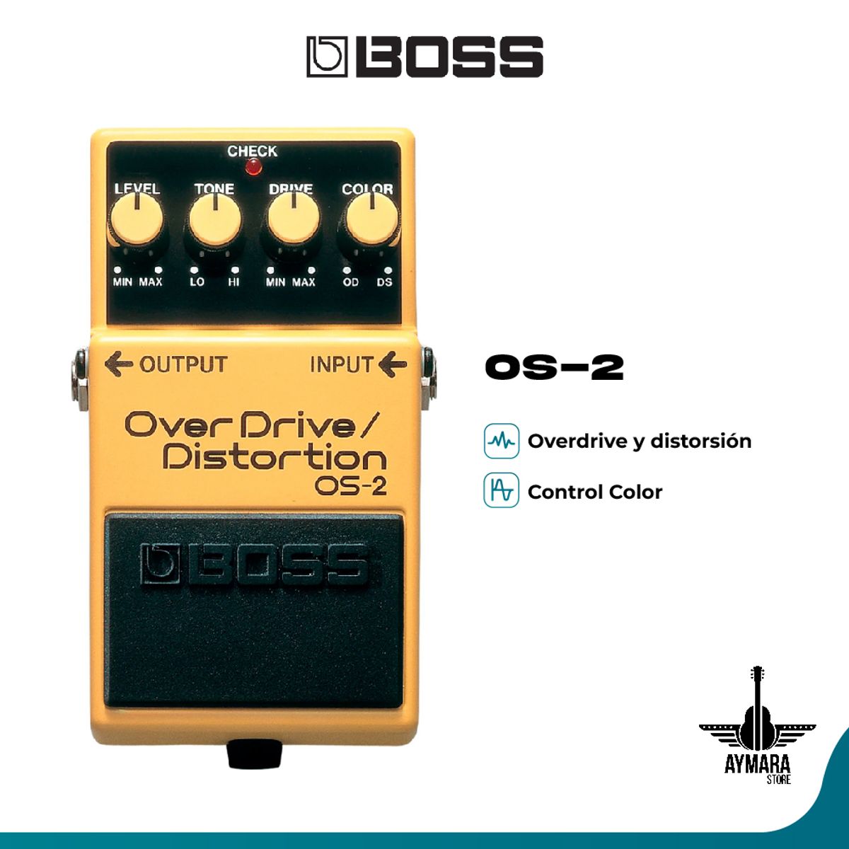 BOSS - Boss OS-2 - Pedal de Guitarra OverDriveDistortion