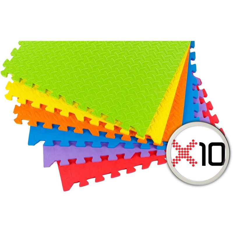 GENERICO - Piso de Goma Eva x10 Pzs 63x63 cm 1.2 de espesor Bebes