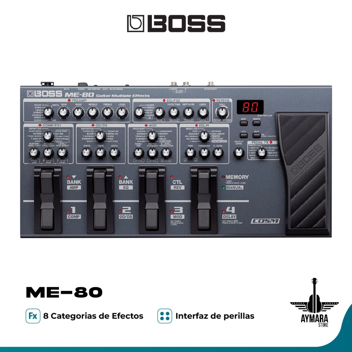 BOSS - Boss ME-80 - Multiefectos de Guitarra