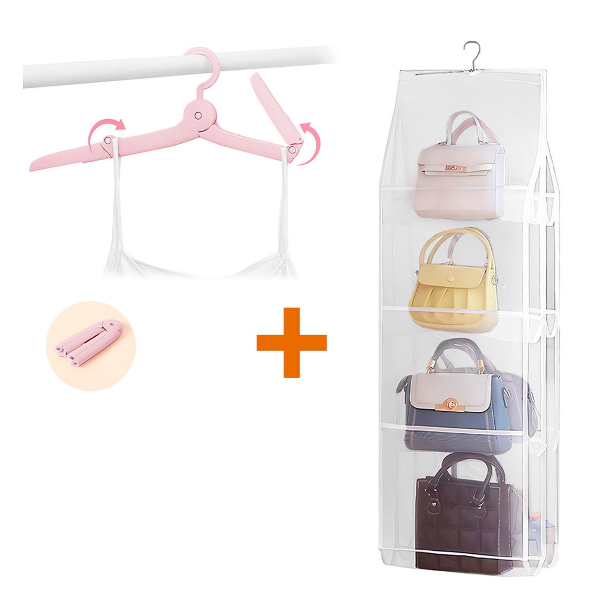 KELLER - Gancho de Ropa Plegable RS AJ9 Y Protector Colgante de Cartera BA1