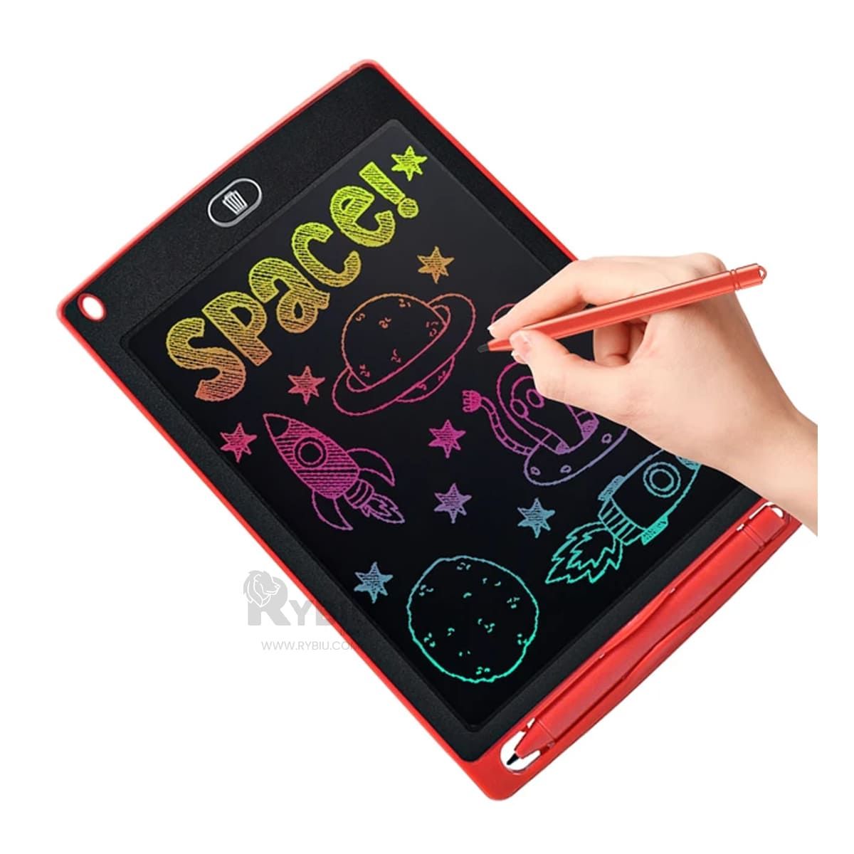 RYBIU IMPORT - Pizarra de Plastico Digital de Tono Rosado Y+Regalo Stickers