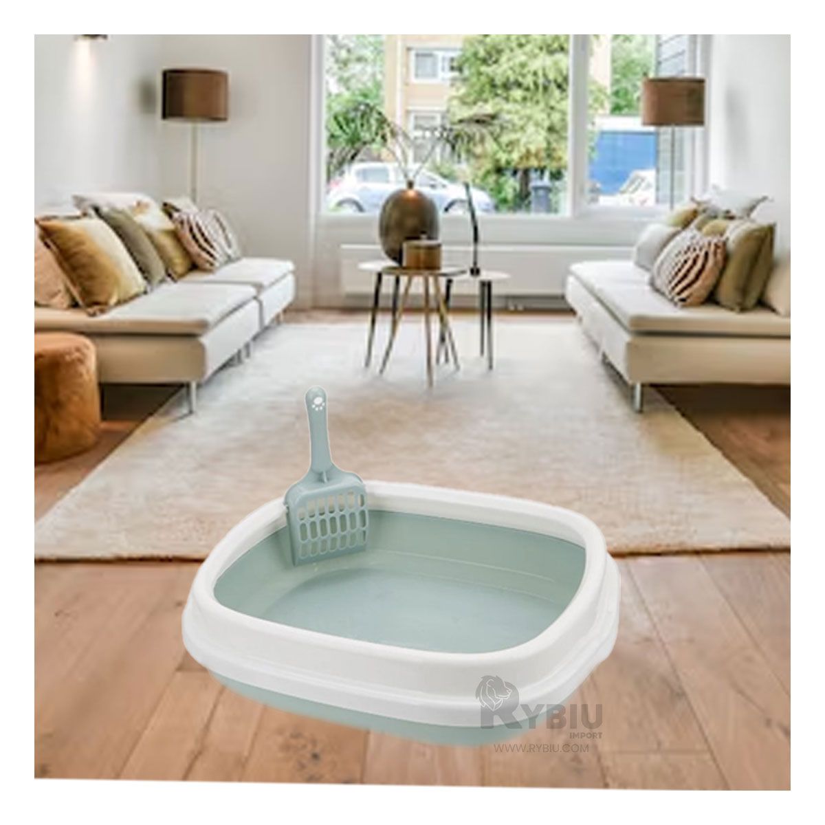 RYBIU IMPORT - Litera Adecuada para Felinos en Celeste Y+Gift Stickers