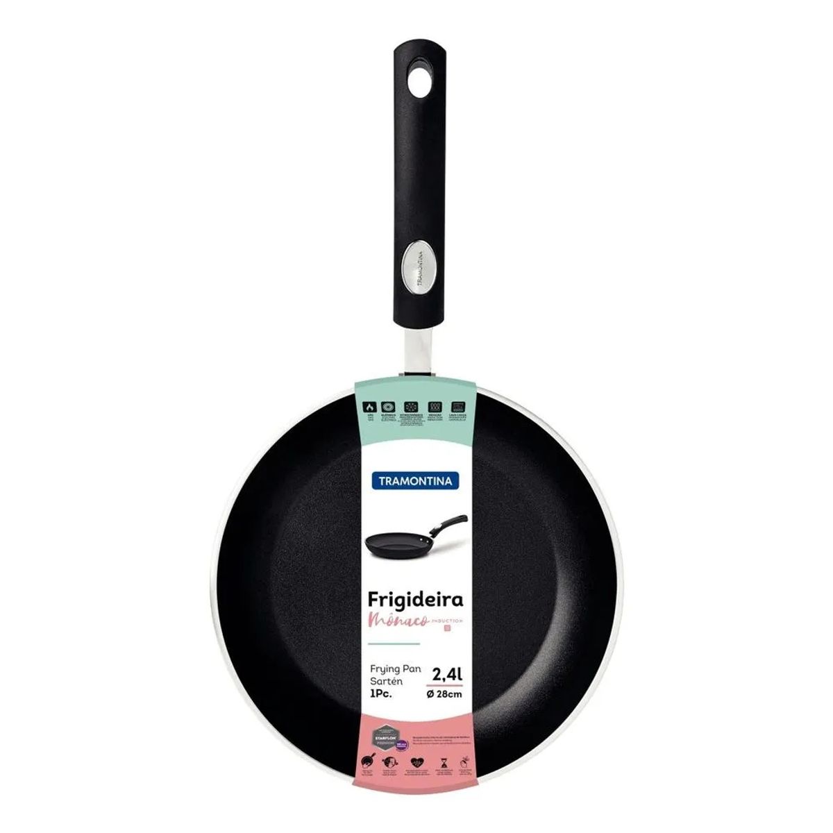 TRAMONTINA - Sarten 28Cm Monaco Induccion Negro 28700028 Tramontina