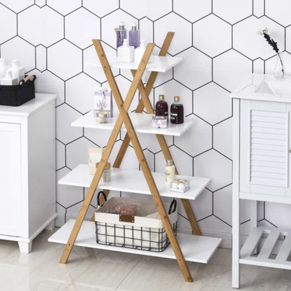 TU MESITA - Estante Organizador de Baño Moderno Equis TU MESITA