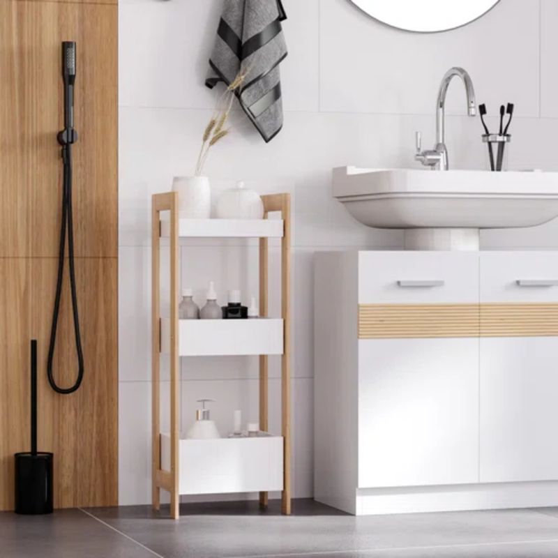 TU MESITA - Estante Organizador de Baño Montri Blanco TU MESITA
