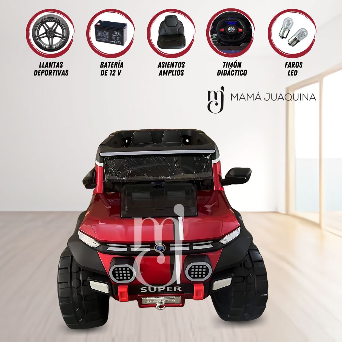 SUPER - Carro Todoterreno a Batería «LAURIEN» con Luces Led Red