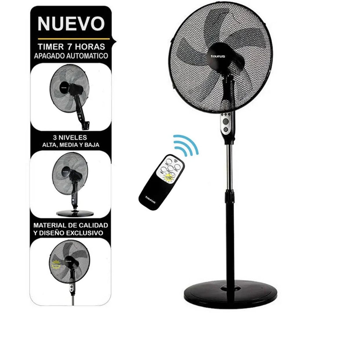 TAURUS - Ventilador Taurus Apolo 3 en 1 100W Negro Mate