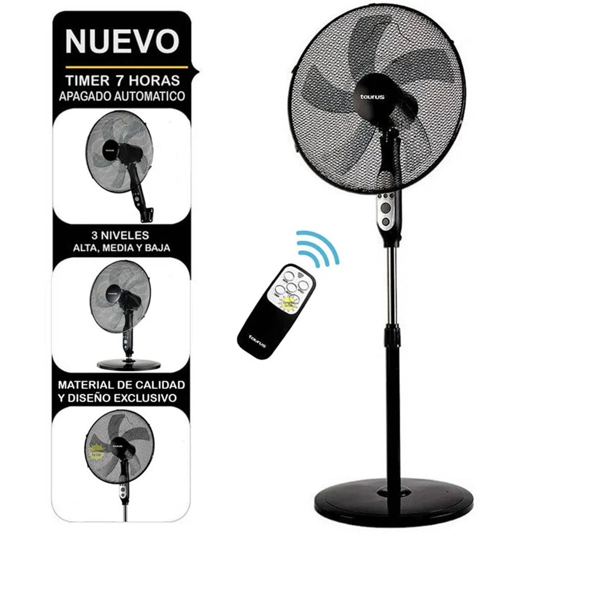 TAURUS - Ventilador Taurus Apolo 3 en 1 100W Negro Mate