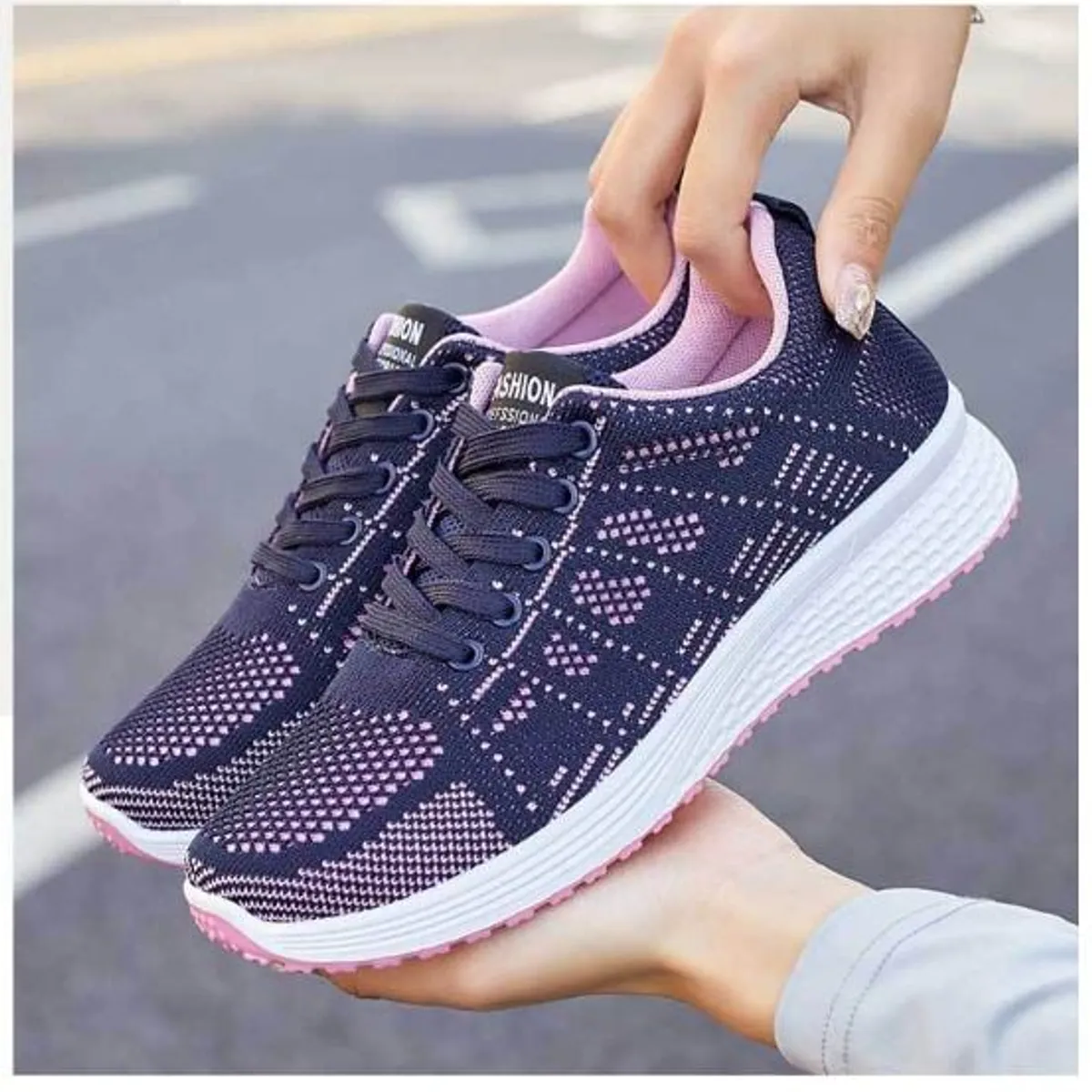 GENERICO - ZAPATILLA PARA MUJER FASHION SPORT - AZUL-ROSA - G833