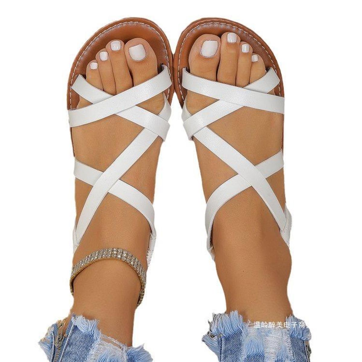 BLWOENS - Zapatos Sandalias de verano para mujeres Zapatilla - Blanco