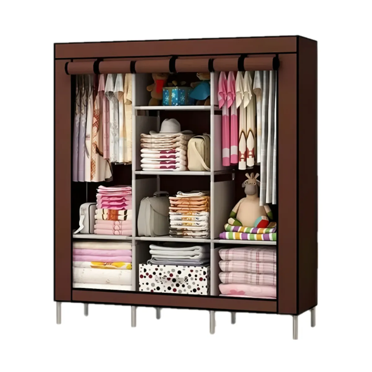 GENERICO - Ropero Organizador Colgador de Ropa Armable Cubierto 360º