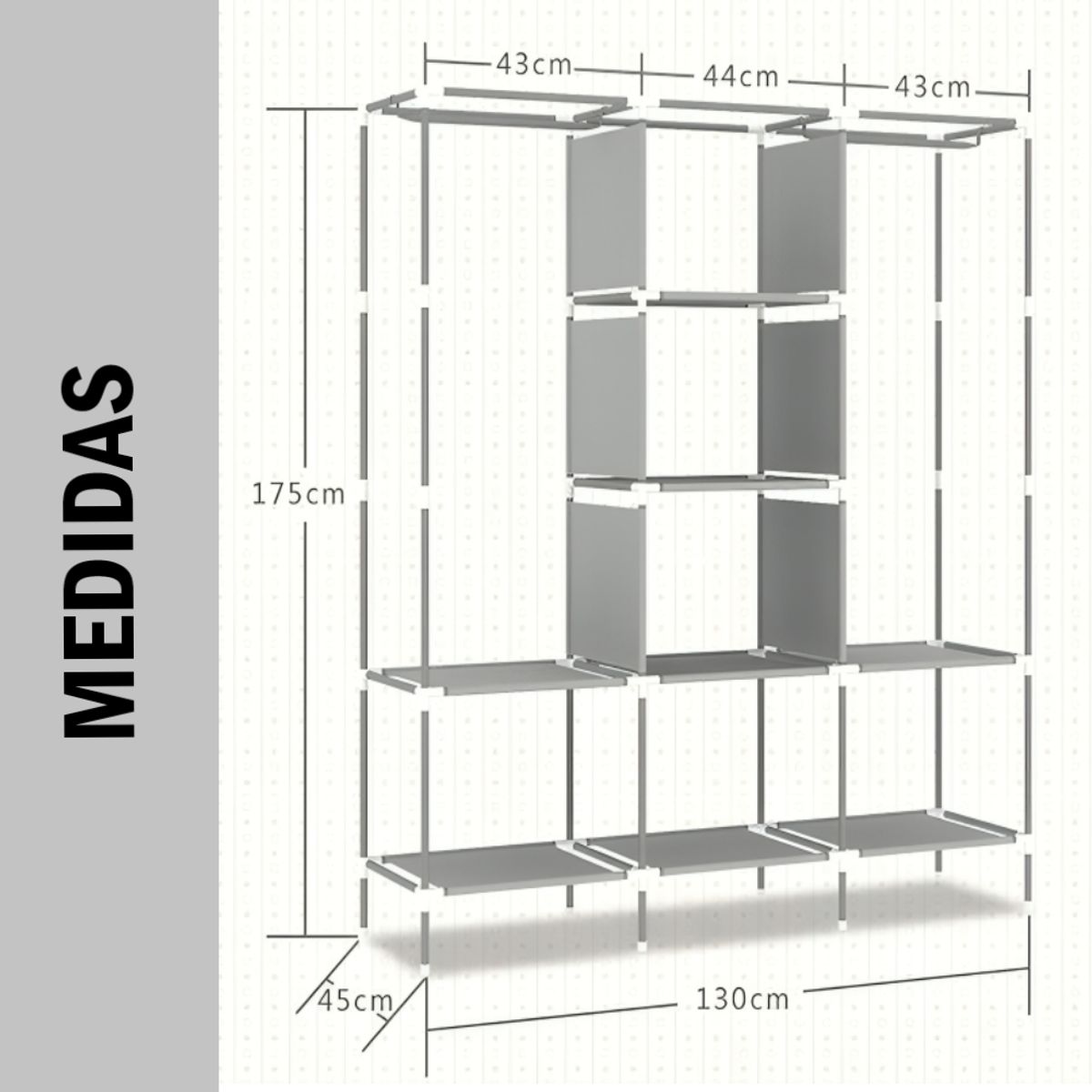 GENERICO - Ropero Organizador Colgador de Ropa Armable Cubierto 360º