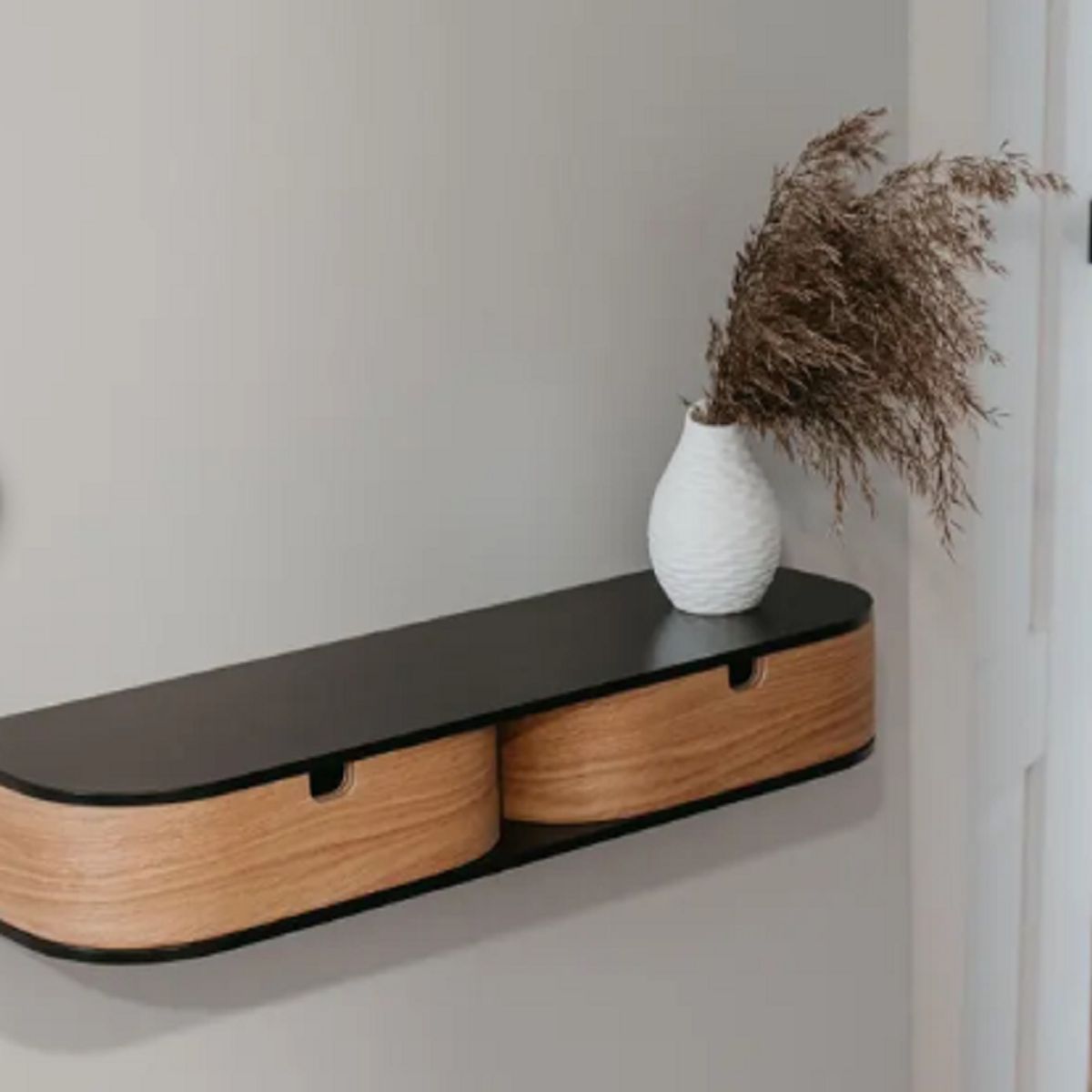 MOBILIARI - MP Estante Flotante de madera decorativo Amil - NegroNatural