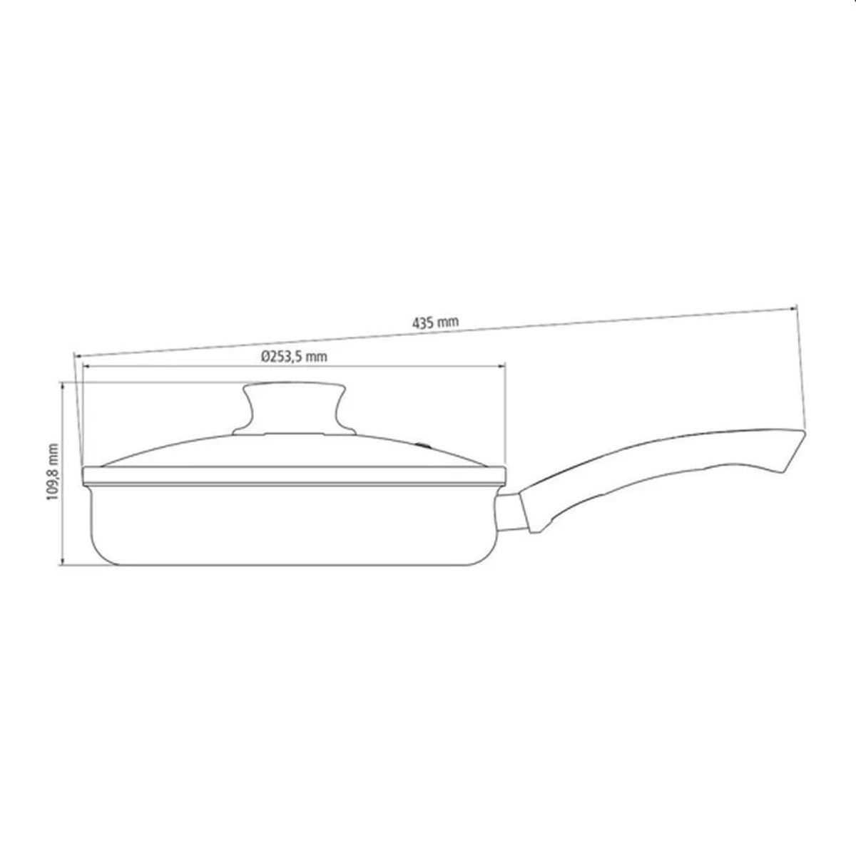 TRAMONTINA - Sarten Antiadh Recta Con Tapa Paris 24 - Tramontina