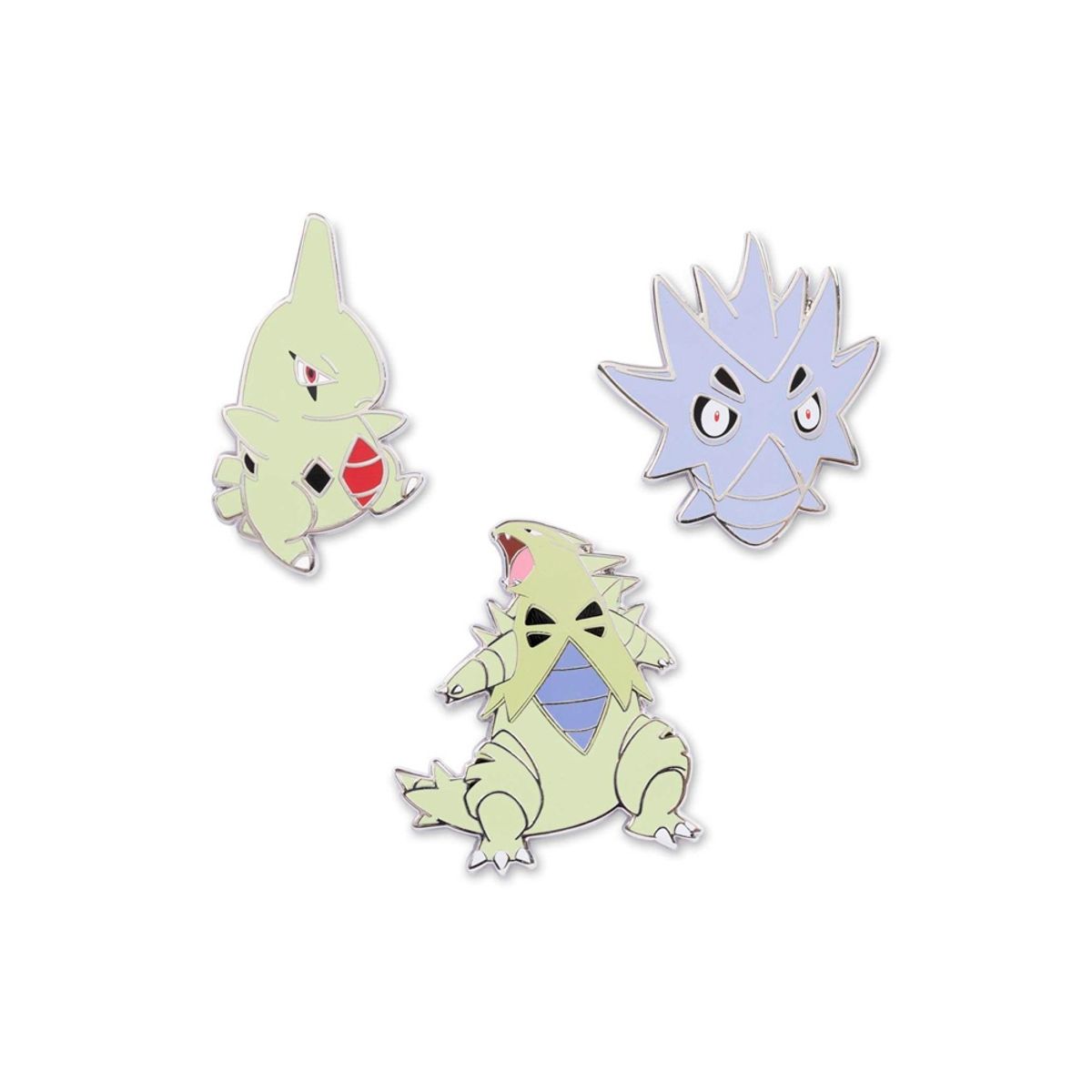 POKEMON - Pokemon Center Larvitar Pupitar Tyranitar Set Pin