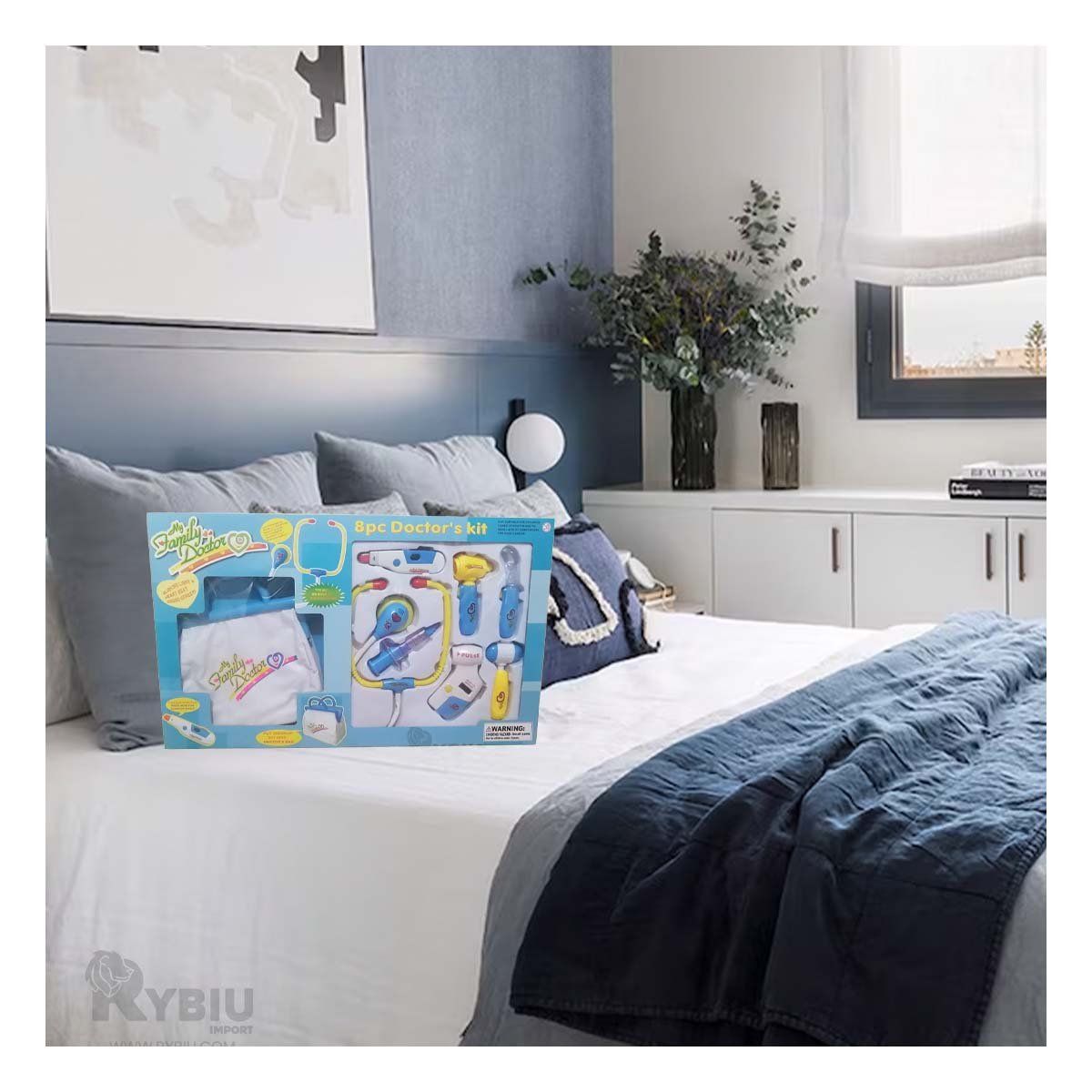 GENERICO - Maletin Entretenido de Doctor en Azul Y+Banderitas Adhesivas