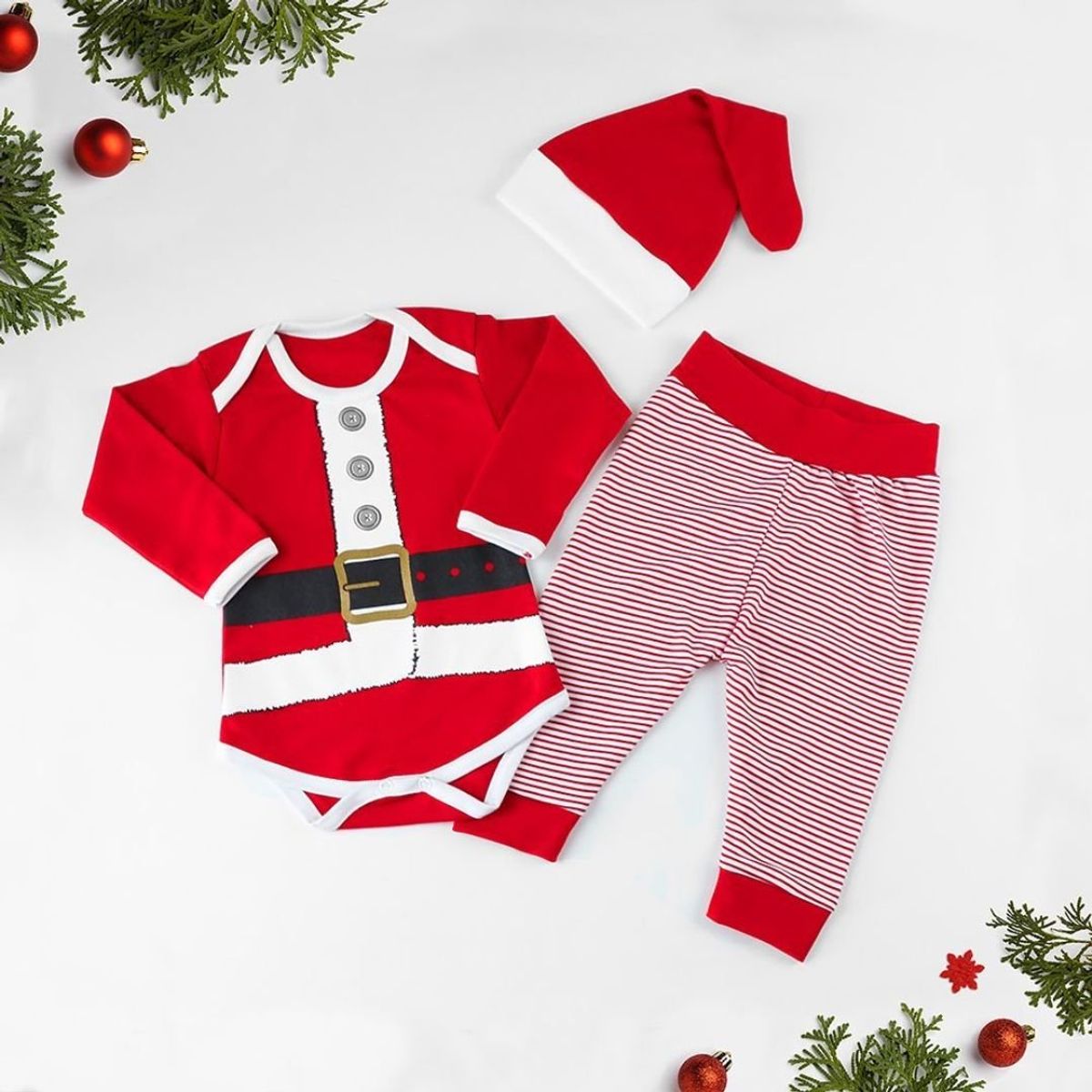 GENERICO - Conjunto navidad bebé Papá Noel