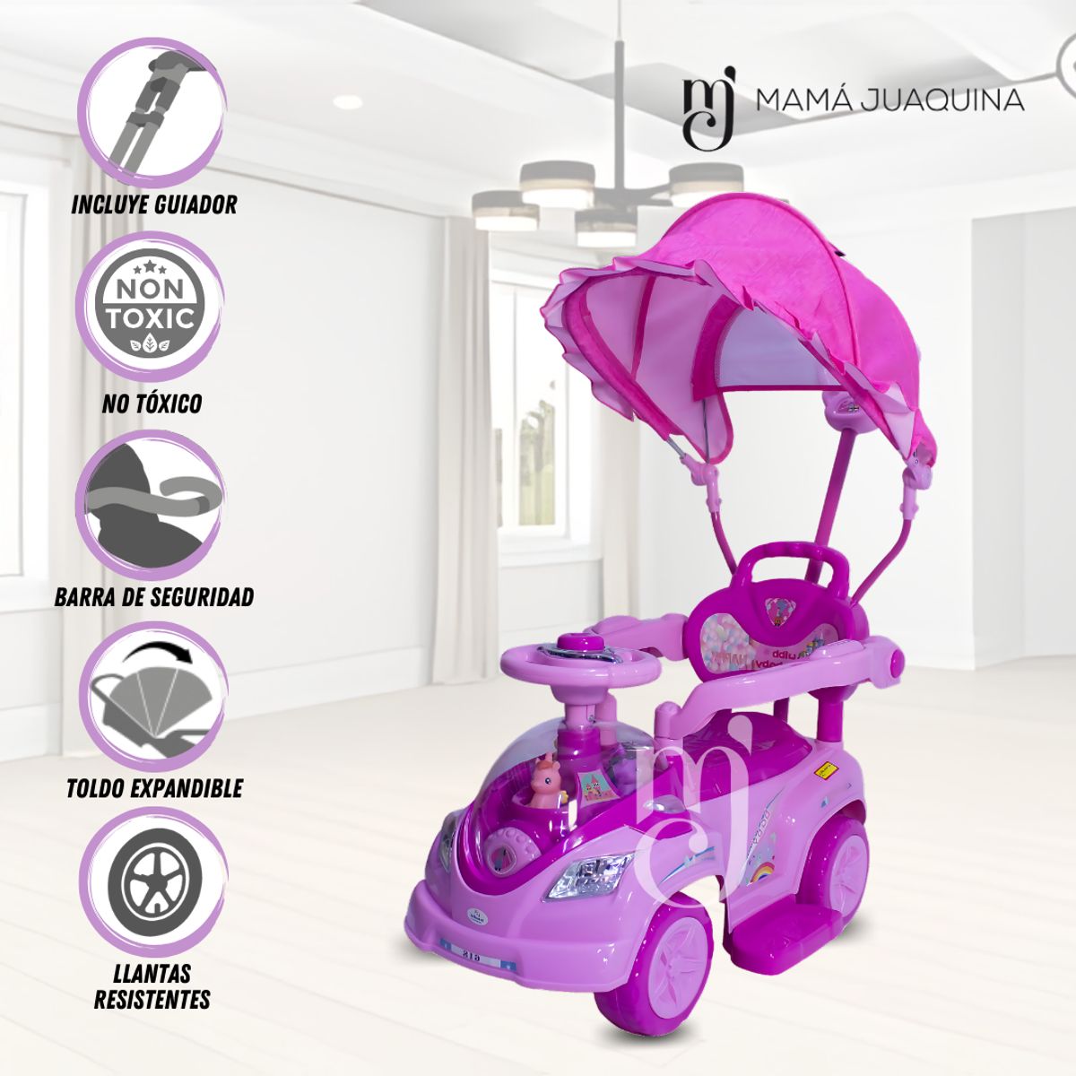 BABY - Correpasillo Didáctico «TOKUNBO» con Guiador Pink