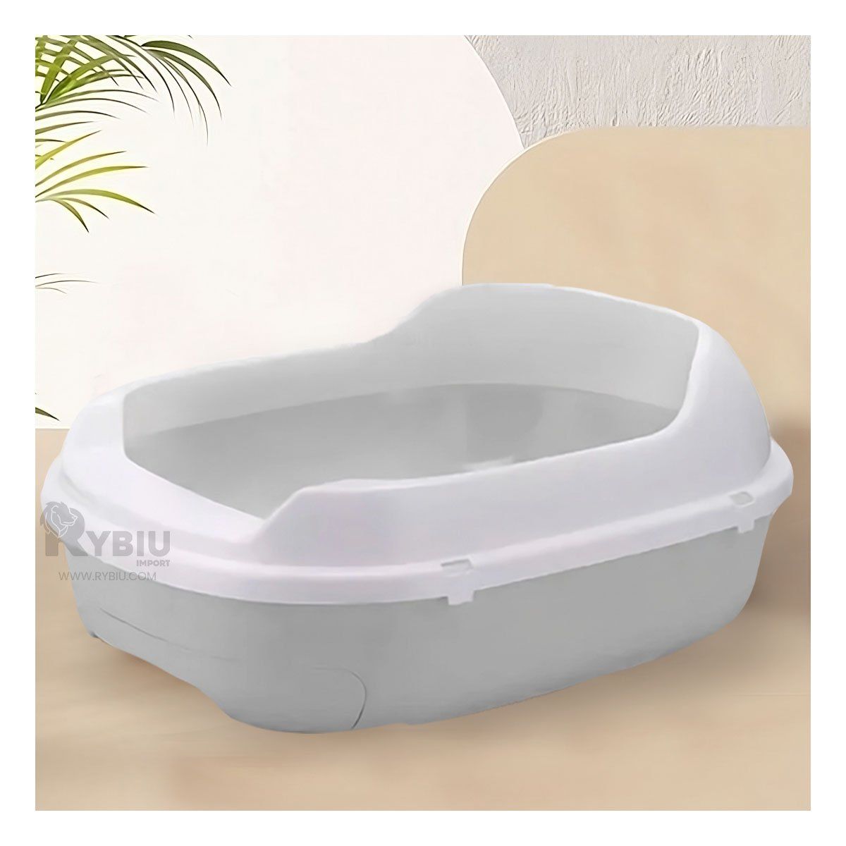 RYBIU IMPORT - Arenero para Gatos Ergonomico Color Gris Y+Regalo Agendita