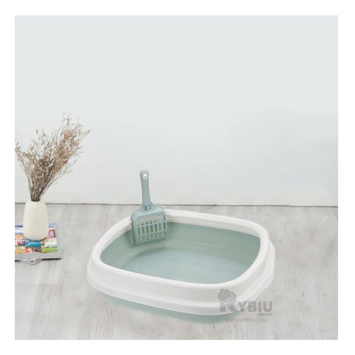 RYBIU IMPORT - Bandeja Dinamica con Pala Color Celeste Y+Post-it Adhesivos