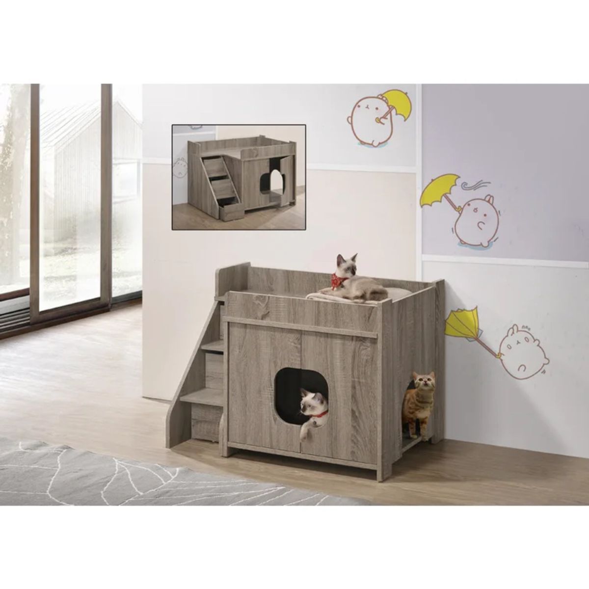 TU MESITA - Mueble Moderno para gatos Molly color Gris TU MESITA