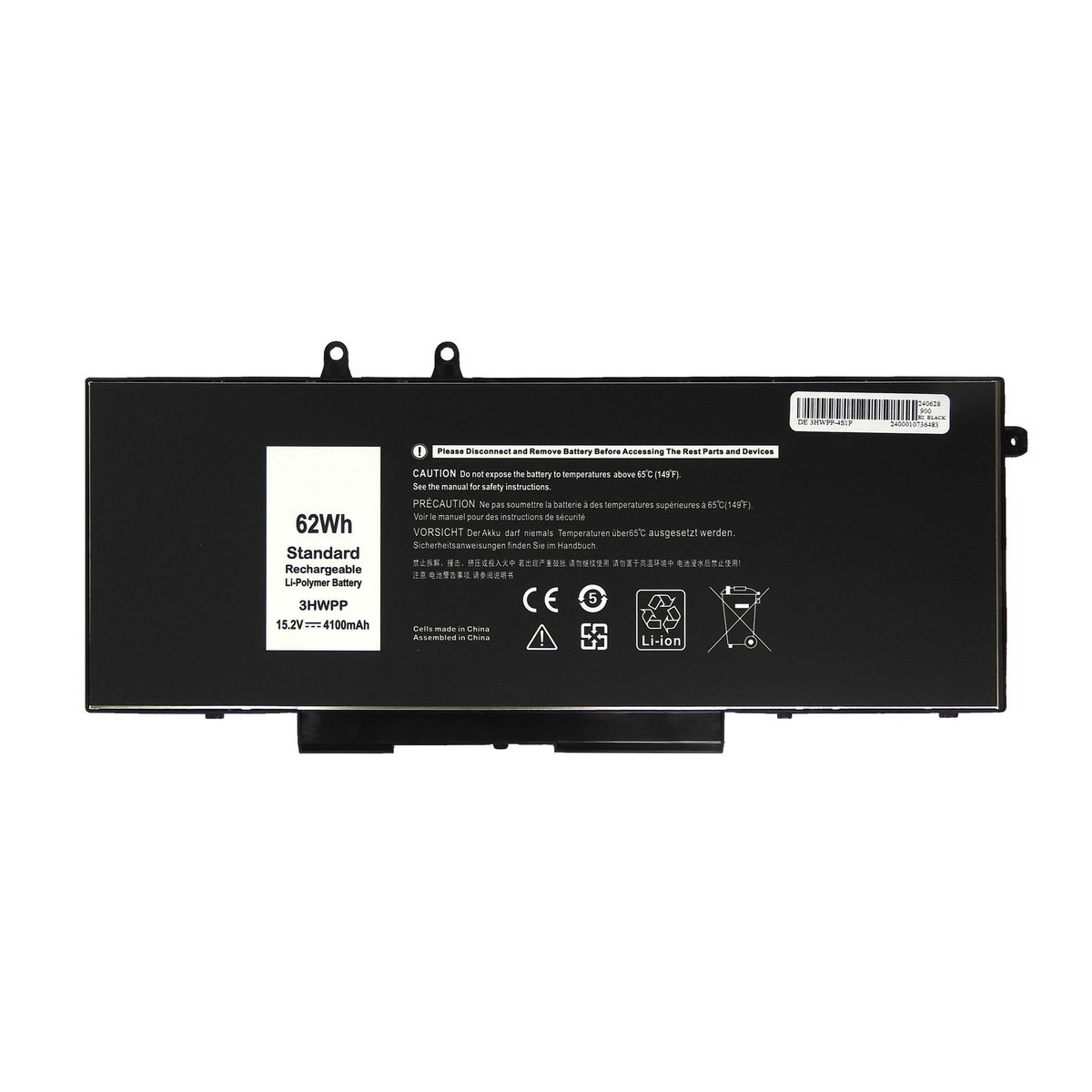 GENERICO - BATERIA PARA DELL 3HWPP 68Wh 152V 4 CELDAS 5501 5510 5511
