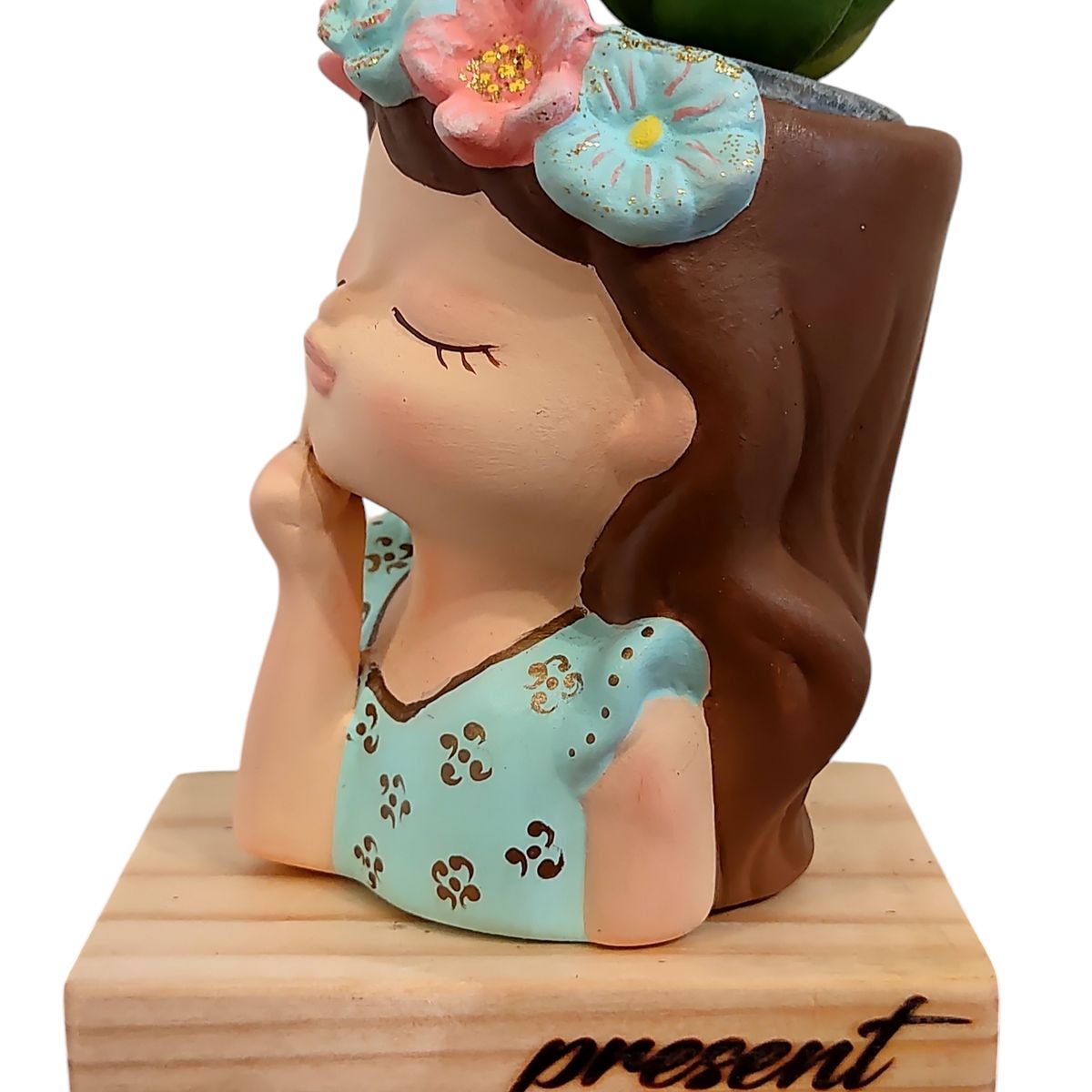 GENERICO - Maceta Macetero Mini Soñadora Pintada a Mano Present