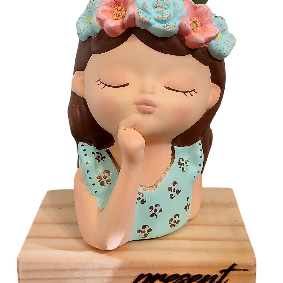 GENERICO - Maceta Macetero Mini Soñadora Pintada a Mano Present