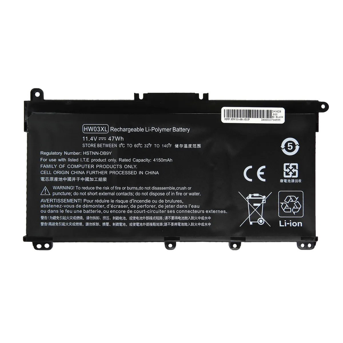 GENERICO - BATERIA PARA HP HW03XL 4104Wh 1134V 3 CELDAS 15-EG 15-EG1NR