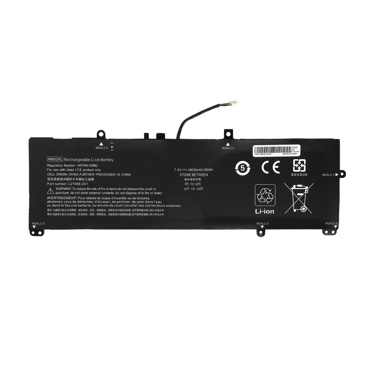 GENERICO - BATERIA PARA HP MM02XL 376Wh 76V 2 CELDAS L27868-2D1