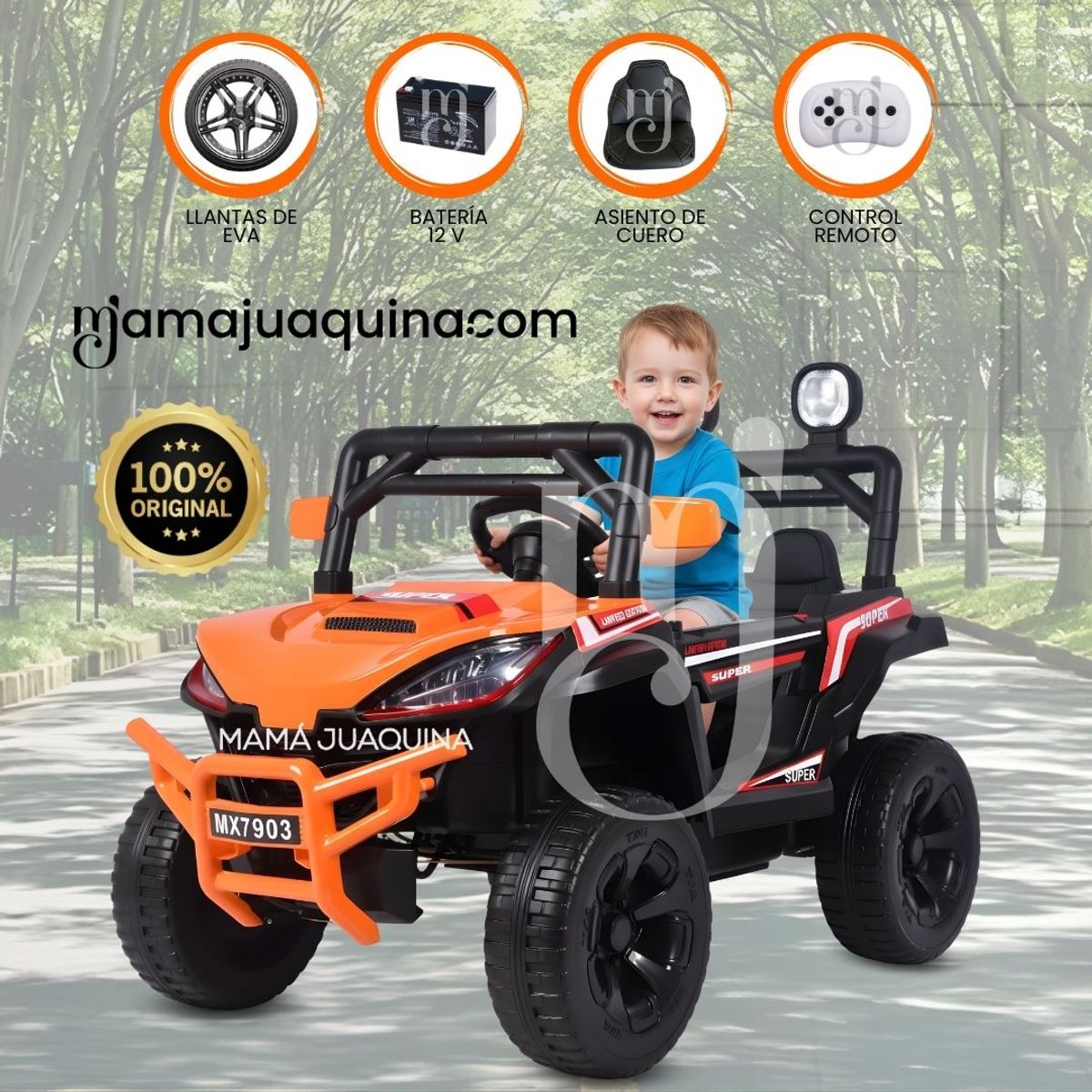 KING - Carro a Batería 4 x 4 «NEFERX» con Control Remoto Orange