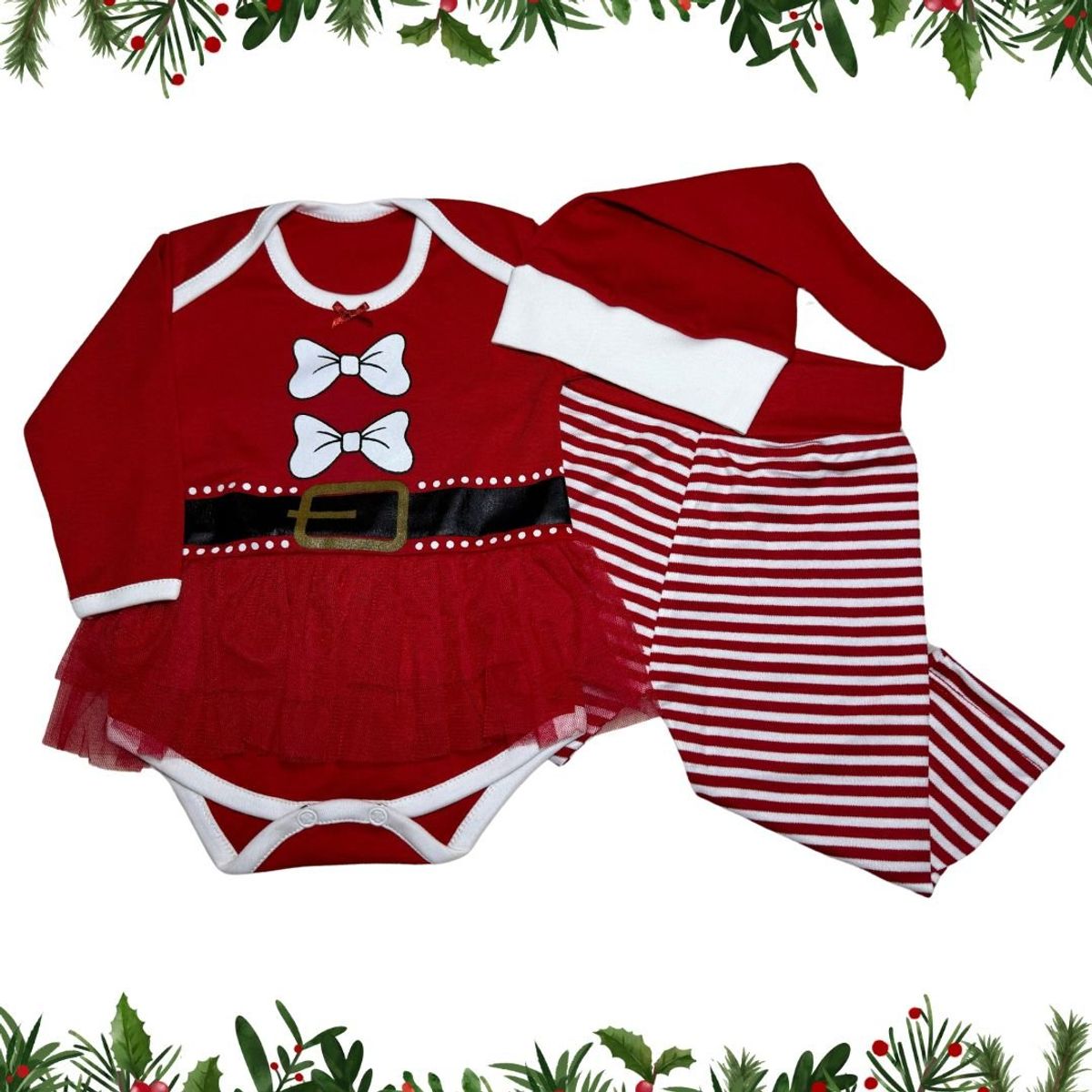 GENERICO - Conjunto Navidad Bebé Body Mamá Nuela