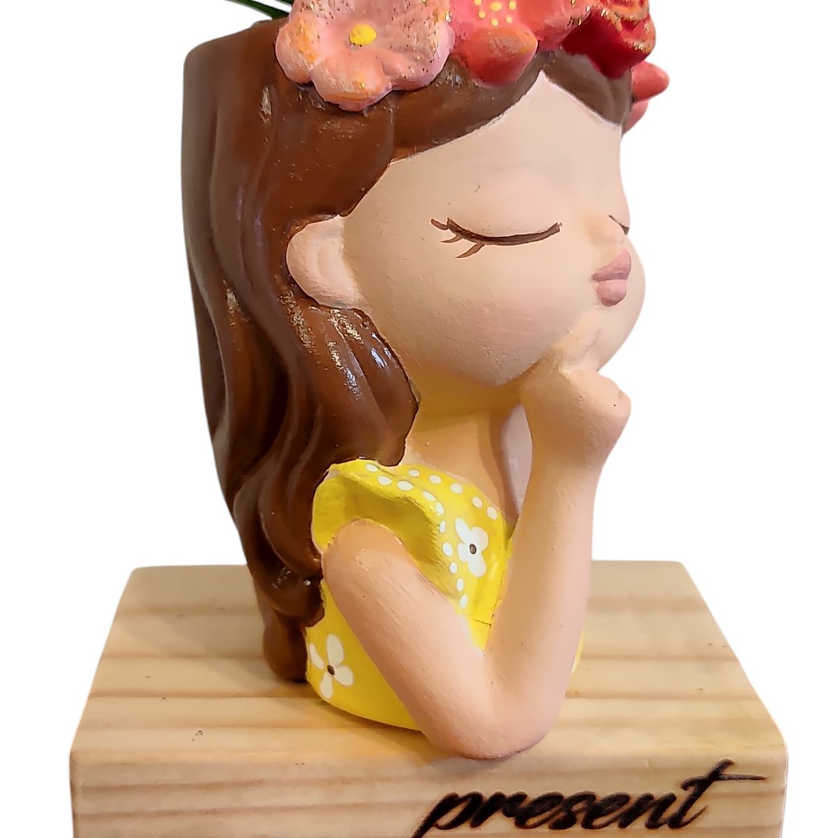 GENERICO - Maceta Macetero Mini Soñadora Pintada a Mano Present