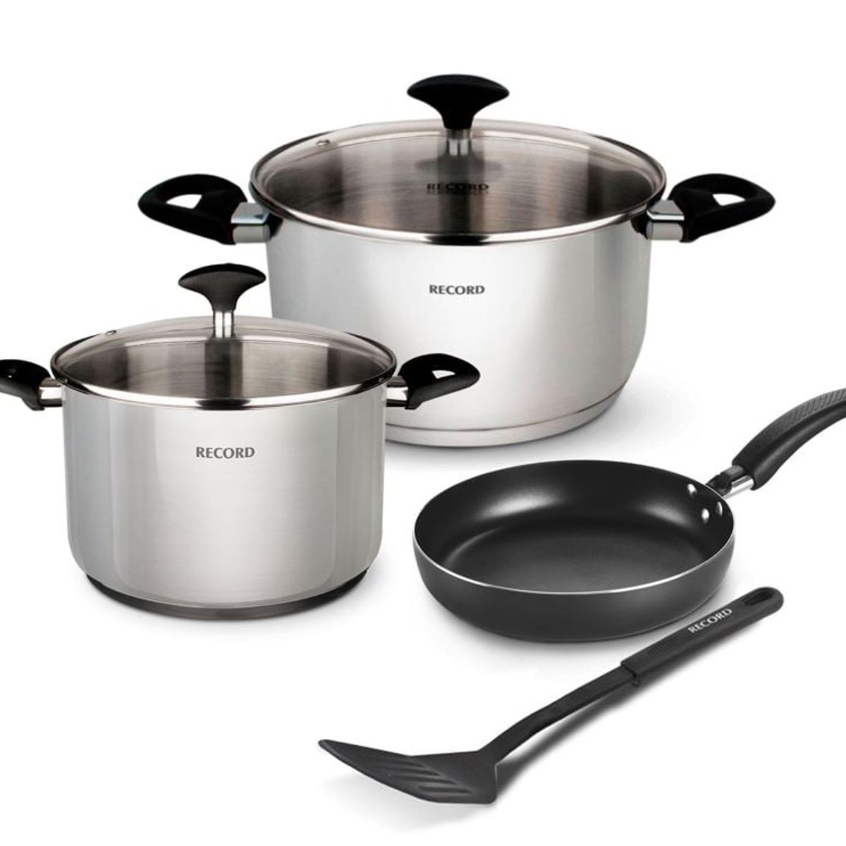 RECORD - Juego de Ollas Gia Plus + Sartén Estrella 22cm con Espátula