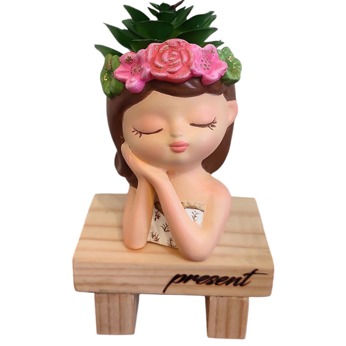 GENERICO - Maceta Macetero Mini Soñadora Pintada a Mano Present