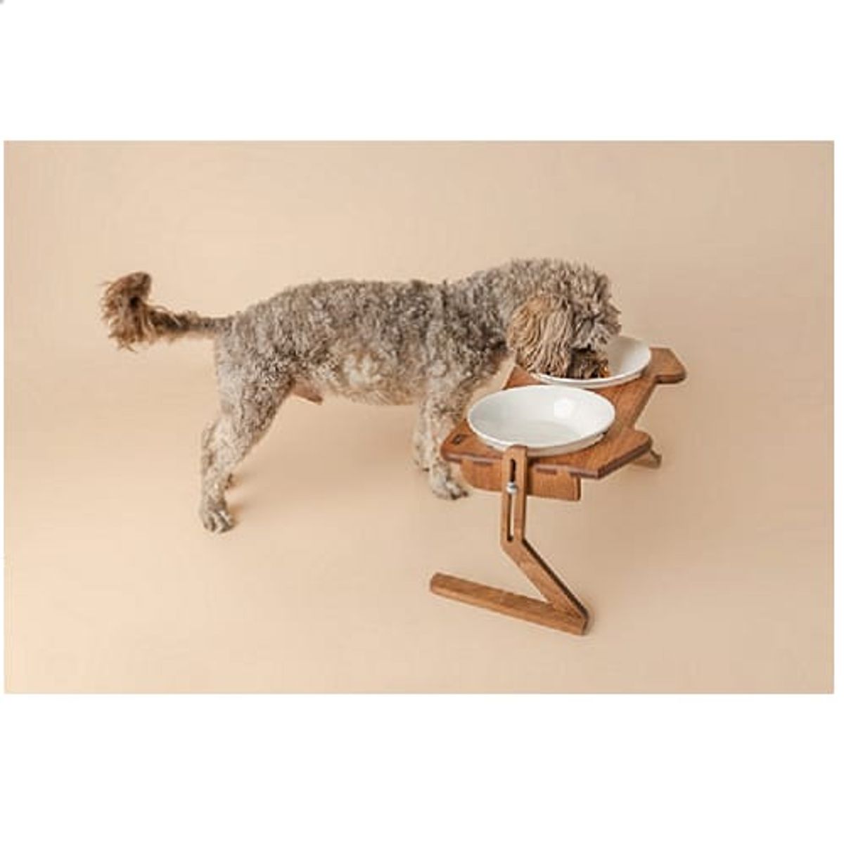 GENERICO - COMEDERO ELEVADO DE MADERA PARA PERRO