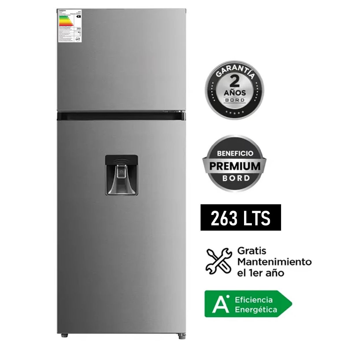 BORD - REFRIGERADORA BORD 263 LT NO FROST RE263NFSD-M SILVER