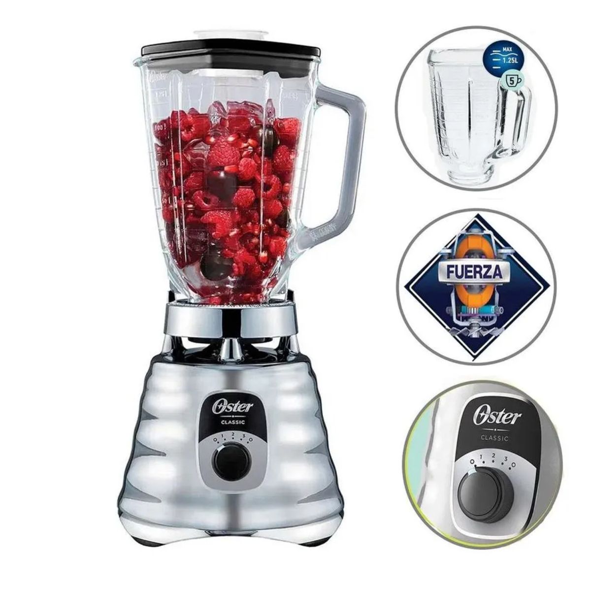 OSTER - LICUADORA OSTER  BLST4655 700 WATTS 3 VELOCIDADES CROMADO