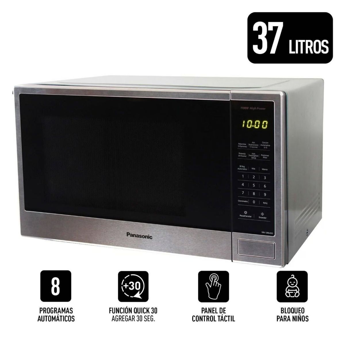 PANASONIC - HORNO MICROONDAS PANASONIC - NN-SB646SRPK 37L SILVER