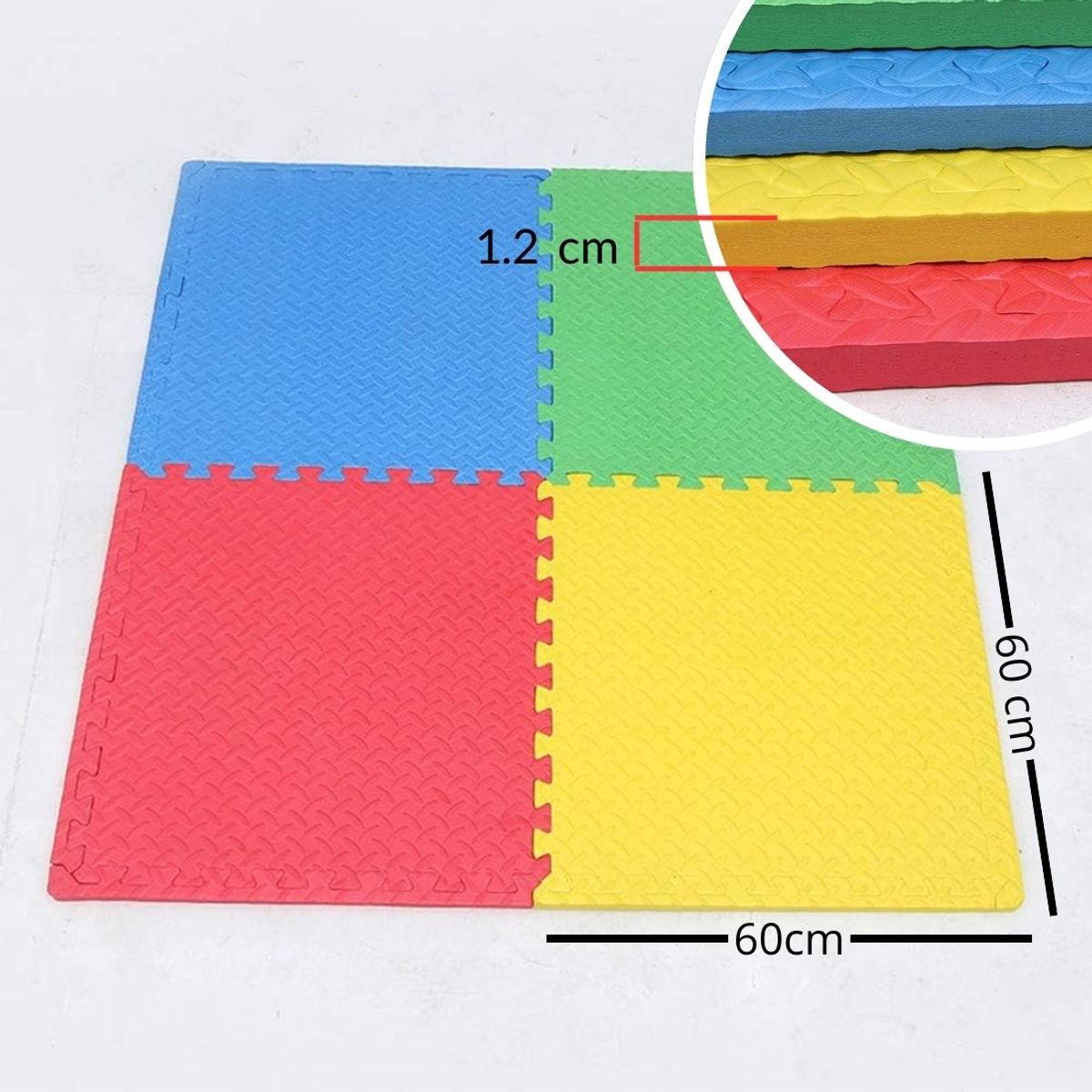 PENTHA - Piso de Goma para Bebé 60 x 60cm Pack por 12 Unid